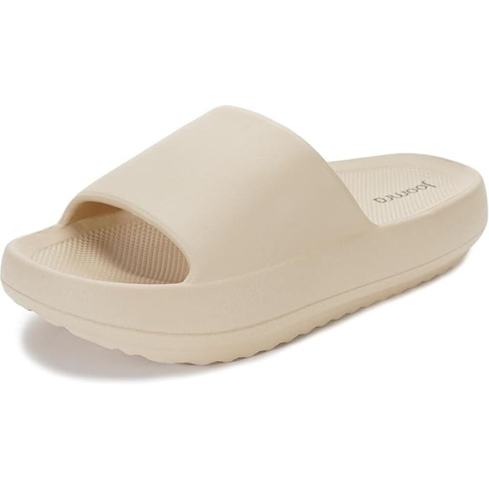 Joomra Recovery Slides Thick Cushion Cloud Foam Slippers Unisex Beige 40-41